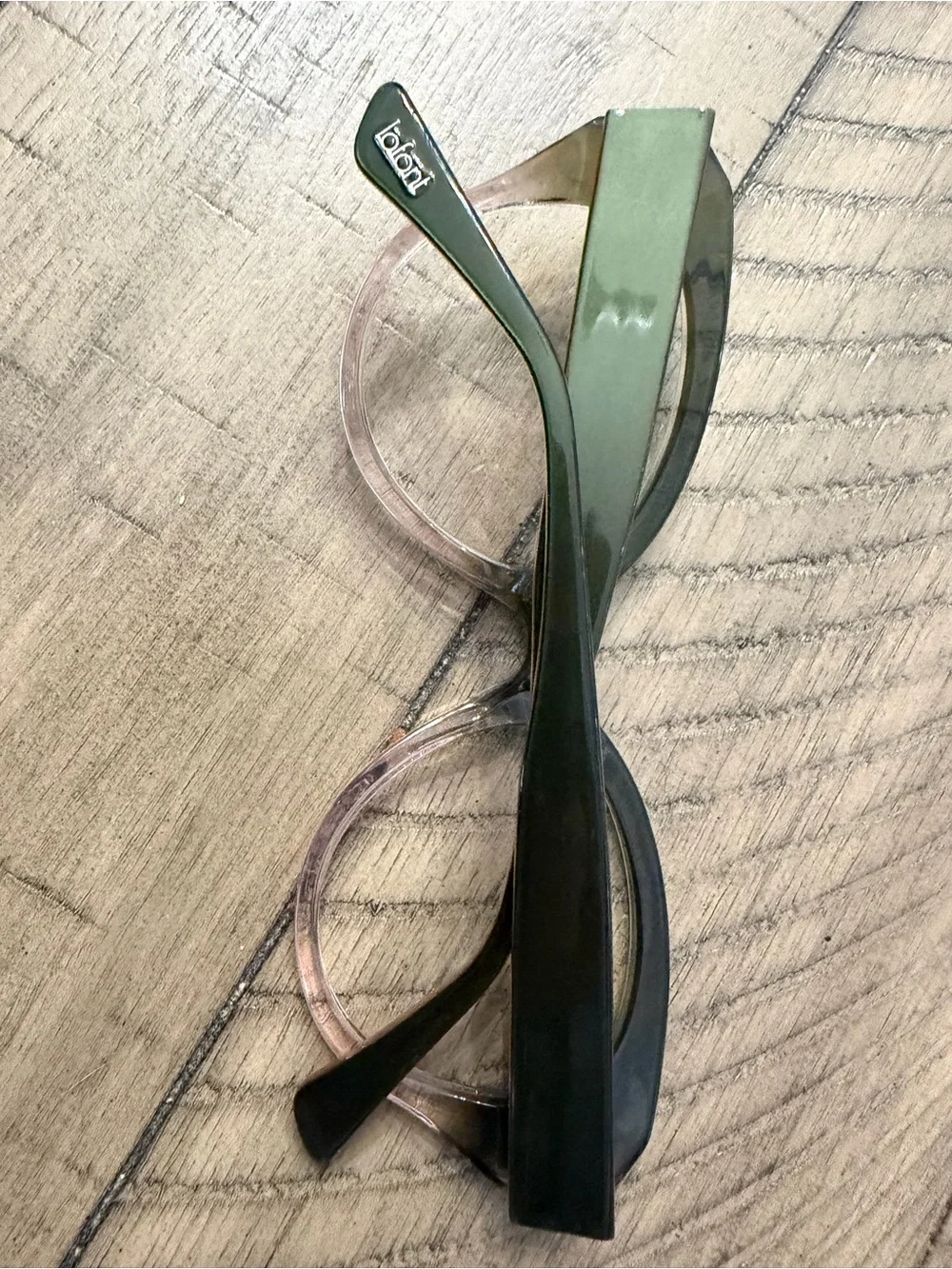 Round Two-Tone Pink and Gray Women's Eyeglass Frames Lafont Havane